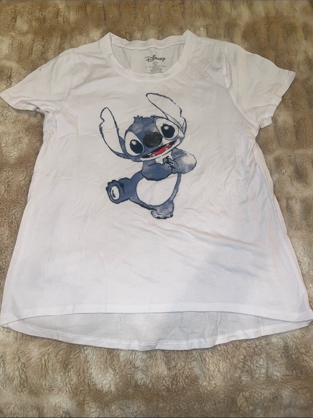 Disney Womens' White Stitch Graphic Tee